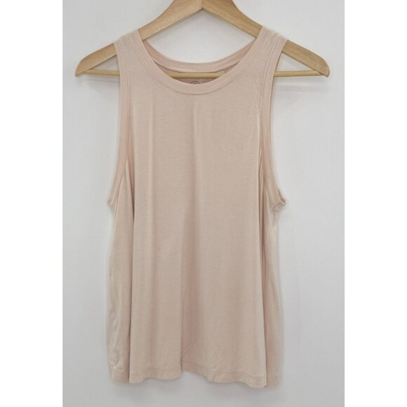 T&B‎ Tank Top Womens XL Light Pink Sleeveless Back Overlap Casual Stretch Shirt - Picture 1 of 11